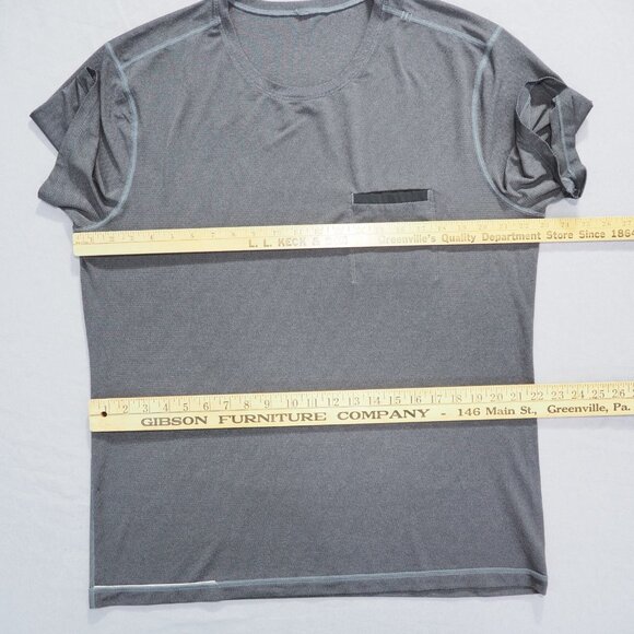 Lululemon Shirt Mens Extra Large Gray Tech Performance Stretch Mesh Breathable - Picture 4 of 7